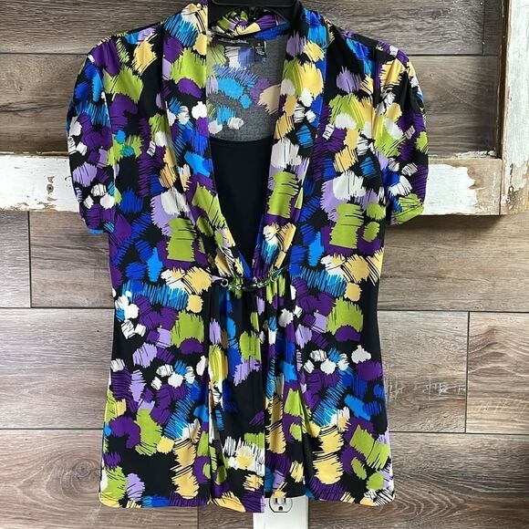 Notations Ladies Dress Top, Size Small, Black Multicolor, Size Small - Picture 2 of 9